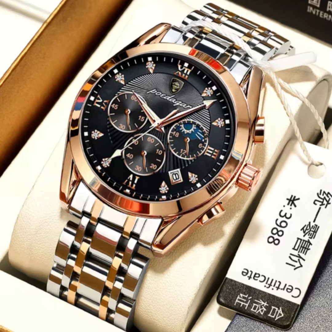 ساعت مچی مردانه، بند استیل، برند POEDAGAR، مدل لوکس