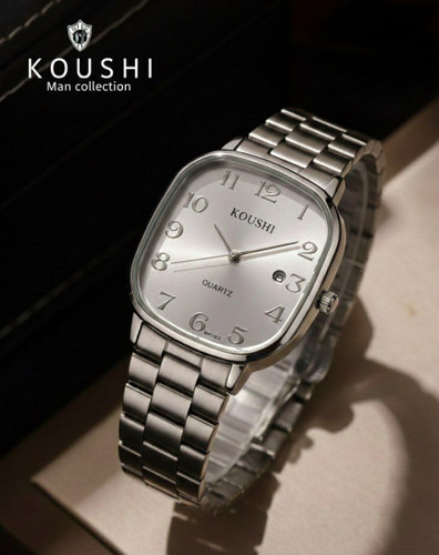 ساعت مچی مردانه بند استیل کوشی KOUSHI کلاسیک و ضدآب