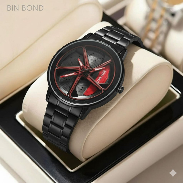 ساعت مچی مردانه رینگی BIN BOND دورانی و شب نما