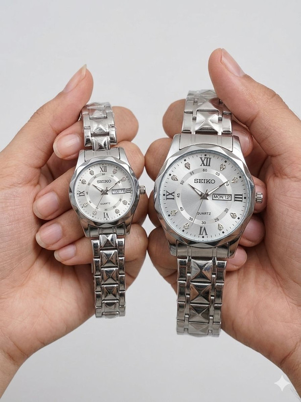 ست ساعت مچی زنانه و مردانه سیکو SEIKO الماسی و ضدآب
