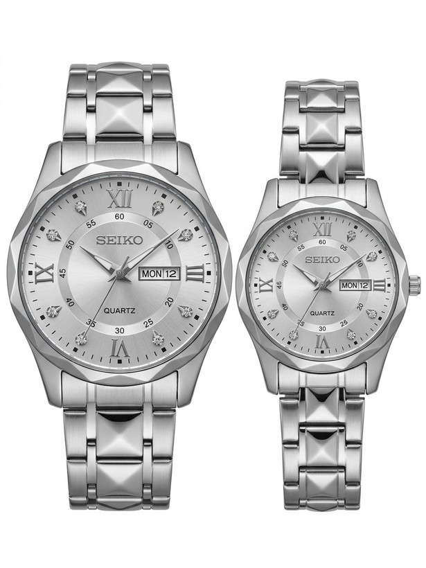 ست ساعت مچی زنانه و مردانه سیکو SEIKO الماسی و ضدآب