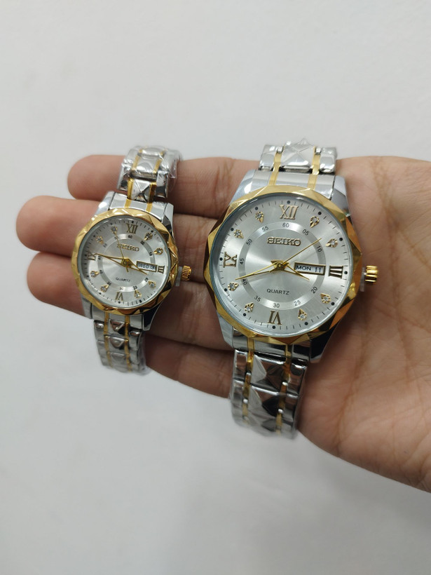 ست ساعت مچی زنانه و مردانه سیکو SEIKO الماسی و ضدآب