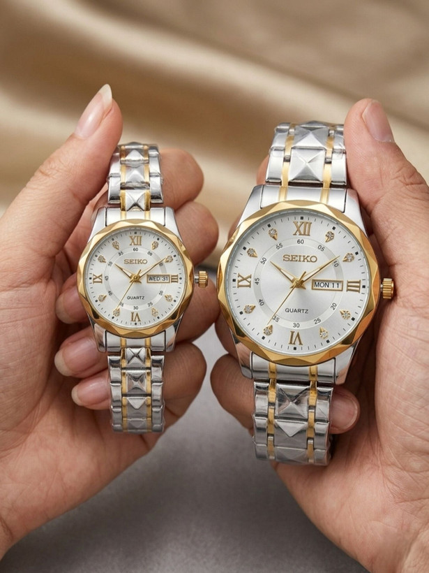 ست ساعت مچی زنانه و مردانه سیکو SEIKO الماسی و ضدآب