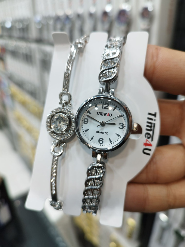 ست ساعت زنانه و دستبند TIME4U نگینی خاص