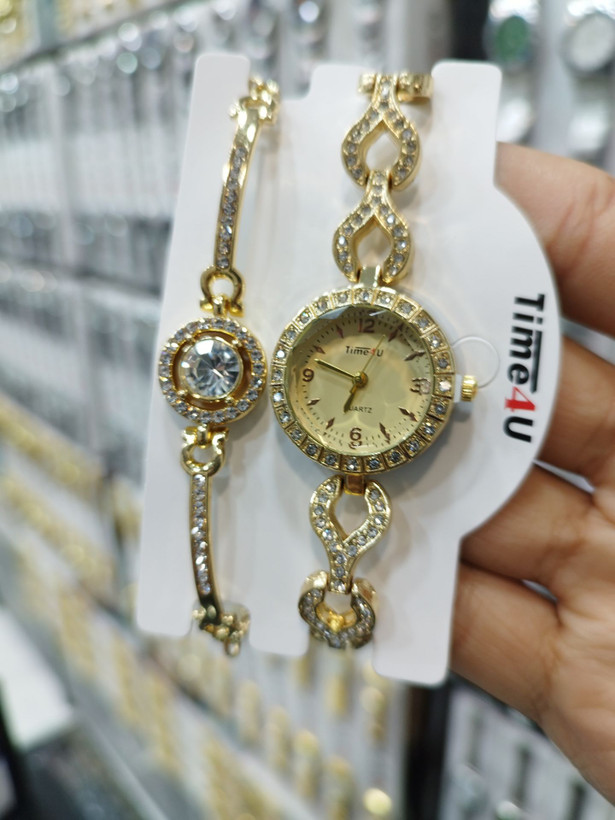 ست ساعت زنانه و دستبند TIME4U نگینی خاص