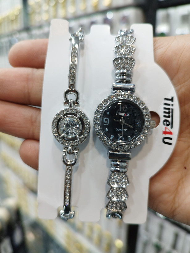 ست ساعت زنانه و دستبند TIME4U نگینی خاص