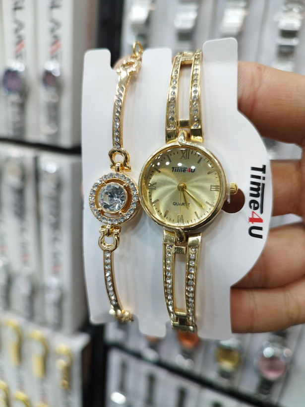 ست ساعت زنانه و دستبند TIME4U نگینی خاص