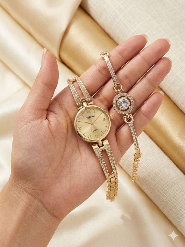 ست ساعت زنانه و دستبند TIME4U نگینی خاص