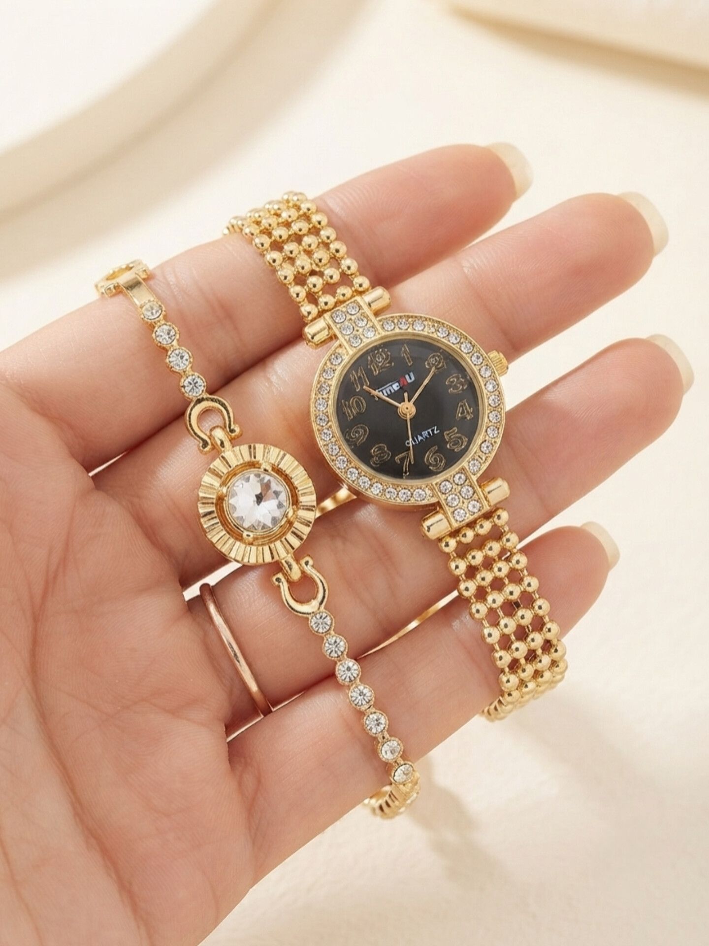ست ساعت زنانه و دستبند TIME4U نگینی خاص